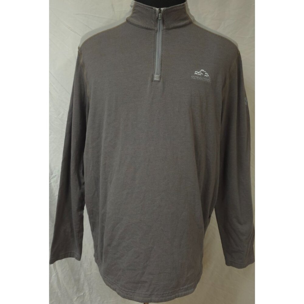 Under Armour Mens XL Brown Loose Fit Quarter Zip Pullover Golf Stonecreek Shirt